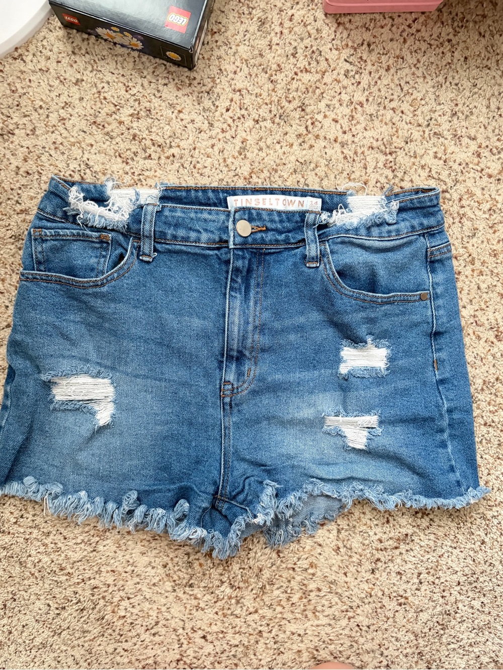 Distressed Denim Shorts